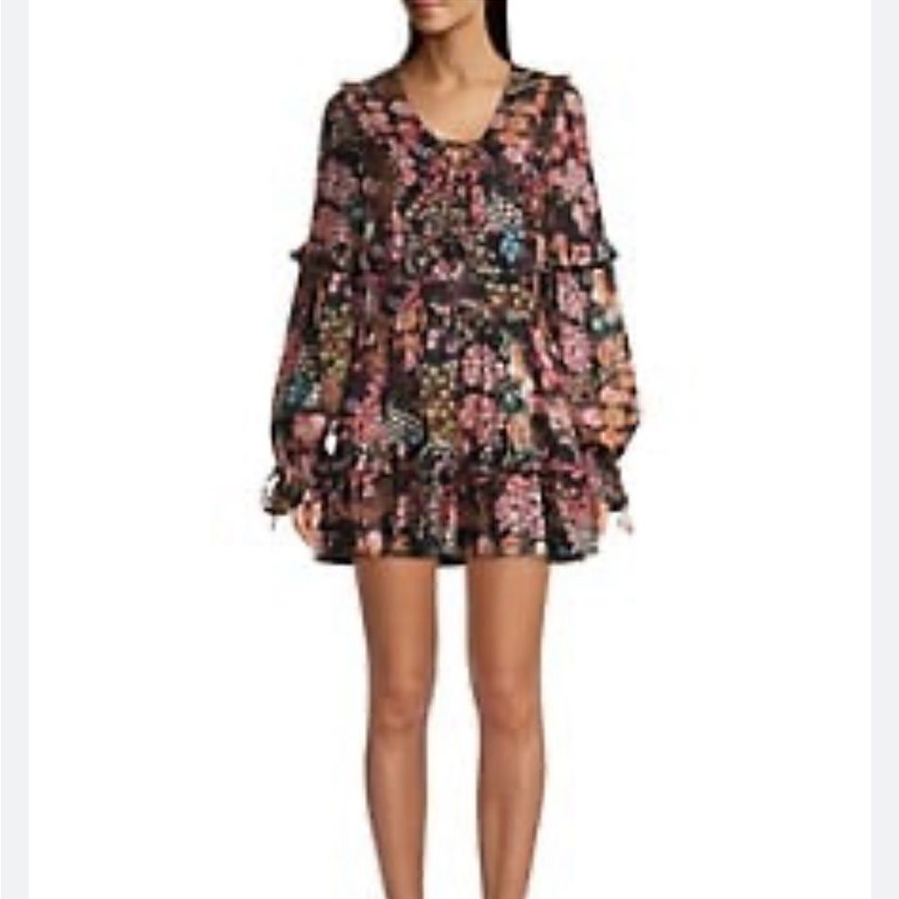 Ted Baker Hendria Ruffle-Trim Mini Dress Size 1
